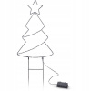 Solight LED vonkajšia dekorácia vianočný stromček, 85x LED, čas, 68cm, 3x AA