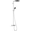 HANSGROHE Pulsify S Puro Showerpipe EcoSmart nástenný sprchový systém s vaňovým termostatom, horná sprcha 1jet priemer 260 mm, ručná sprcha 3jet, chróm, 24232000