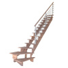 StarWood Schody Lindos bukové pravé 80cm otvorené dizajn. nerez. zábradlie