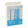 NEW BABY Látkové bavlnené plienky New Baby Softy s potiskom 70 x 70 cm 4 ks tyrkysovo-biele