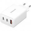 Napájací adaptér Intenso Power Adapter 65W GaN USB-C/A, biely (7806512)