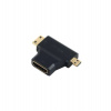 Adaptér PremiumCord HDMI na mini HDMI typu C a micro HDMI typu D (kphdma-17)