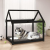 vidaXL Posteľ pre psa čierna 111x80x100 cm borovicový masív 822221