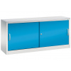 Kancelárska skriňa Acurado - Sideboard, posuvné dvere, 1600 x 400 x 720 mm, bledosivá/bledomodrá