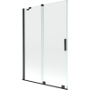 Mexen Velar, 2-krídlová posuvná vaňová zástena 120 x 150 cm, 8mm číre sklo, čierna matná, 896-120-000-01-70