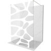 Mexen Kioto, sprchová zástena Walk-In 110 x 200 cm, 8mm číre sklo biely vzor, brúsená oceľ profil, 800-110-002-97-97