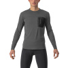 Castelli Unlimited Merino LS, Dark gray/ Black Veľkosť: XL Pánske tričko s dlhým rukávom určené pre gravel a traily