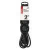 Predlžovací kábel 2 m / 3 zásuvky / čierny / PVC / 1 mm2