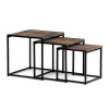 Autronic, Set 3ks odkladacích stolíkov 45x45cm, MDF staré drevo, AF-3003 OLW