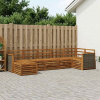 Rohová sofa sada 6 pcs Přírodní Masivní akátové dřevo 3384615