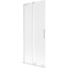 Mexen Velar L, 2-krídlová posuvná vaňová zástena 80 x 150 cm, 8mm sklo námraza, biela matná, 896-080-003-31-20