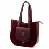 Dámska kožená nákupná taška Gregorio 1729 v bordovej farbe 36 x 32 x 12 cm