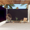 vidaXL Zaťahovacia bočná markíza čierna 220x600 cm - Čierna - 3274-145095