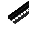 EX1/KP7/4 EXCELLENT profil pro vsadenie skla ACARA, orientácia pravá, nerez V2A RAL9005 čierna matná, 13 mm, 1,5 m