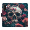 Flip pouzdro iSaprio - Samsung Galaxy A17 / A17 5G - Skull in Roses 02 s kapsičkami na karty (Flipové knížkové pouzdro, obal, kryt iSaprio s přihrádkami na karty a motivem)