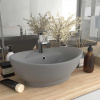 vidaXL Luxusné umývadlo, prepad, matné svetlosivé 58,5x39 cm, keramika - Sivá - 142350-88307