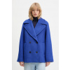 Kabát s prímesou vlny Desigual SHORTCOLOR 25WWEW11 modrá S