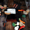 BOŽSKÁ Tapas Fondue 8 el. čierny - keramická sada na fondue