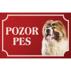 Kaukazský ovčiak - Kovová tabuľka POZOR PES