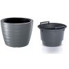 Prosperplast MAZE Kvetináč nízky s vkladom 37,5cm, šedý kameň DLMZ400