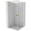 Mexen Lunar, L Duo výklopný sprchový kút 85 x 85 cm, 8mm číre sklo, zlatý profil, 834L-085L-085P-50-00