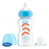 DR.BROWN'S Fľaša antikolik Options+ široké hrdlo 2v1 s náustkom 270 ml plast, modrá