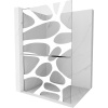 Mexen Kioto+ L, sprchová zástena Walk-In s poličkou a vešiakom 70 x 200 cm, 8mm číre sklo biely vzor, chrómový profil, 800-070-123-01-97