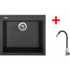 Set Sinks Cube 560 Pureblack + Elasta nerez/čierná