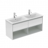 Ideal Standard Connect Air Skrinka pod dvojumývadlo 120 cm, lesklá biela/matný svetlosivý lak E0829KN