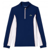 Dámske mikiny Lacoste Slim Fit Quarter-Zip Sweatshirt - navy blue/white - Modrý (XS)