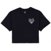 Converse WOMENS LEFT CHEST HEART CROPPED TEE čierna,biela Dámske crop tričko M