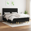 vidaXL Posteľný rám boxspring s matracom čierny 160x200 cm látka - Čierna - 92532-46739