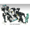 American diorama Americké diorámy Figúrky F1 Set 2 2022 - Dioráma Pit-stop Set 7 X Meccanici - Mechanics - With Decals 1:43 Black Green