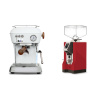 Ascaso Dream PID, Cloud White + Eureka Mignon Specialita, CR ferrari red
