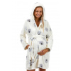 Bílý i šedý dámský kojící huňatý župan s medvědy do porodnice 1Z1468 bílá XL + První výměna zboží zdarma.