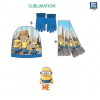 Sun City Detský set Minions in New York City , Rukavice, čiapka a šál, modrá 54 (set na zimu pre deti)