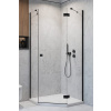 RADAWAY ESSENZA BLACK PTJ 90 x 80cm pravý sprchový kút päťuholníkový, profil čierny, sklo číre, 1385010-54-01R1385053-01-01