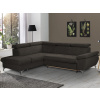 Rohová sedacia súprava Gisele, tmavo hnedá espresso látka, ľavý roh