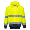 PORTWEST HI-VIS B317 / Reflexná mikina na zips - HV žltá/námorná modrá XXXL