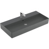 VILLEROY & BOCH Memento 2.0 závesné umývadlo s otvorom, s prepadom, 1000 x 470 mm, Graphite, s povrchom CeramicPlus, 4A22A5I4