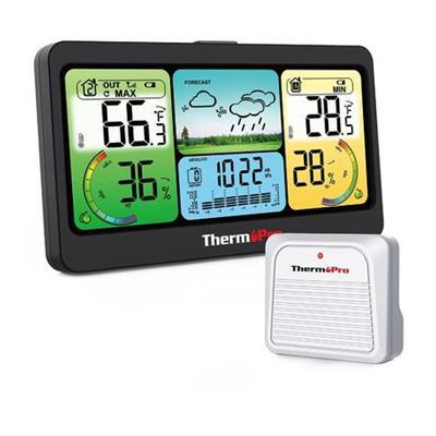 digitálna meteorologická stanica ThermoPro s farebnou obrazovkou a vonkajším senzorom TP-280
