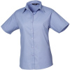 Premier Košile PR 302, popelínová, krátký rukáv, dámská COT390302c452f-mid blue XL Modrá středně