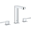 GROHE Plus 3-otvorová umývadlová batéria s páčkovými rukoväťami, s rozetami, s odtokovou súpravou s tiahlom, výška výtoku 154 mm, chróm, 20301003