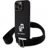 Karl Lagerfeld Saffiano Crossbody Metal Karl and Choupette iPhone 15 Pro Max čierne