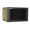 XtendLan 12U/600x450, na stenu, jednodielny, sklenené dvere čierny (WS-12U-64-BLACK)