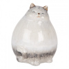 Clayre & Eef Sivá keramická dekorácia mačka - 14*13*18 cm - Clayre & Eef