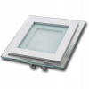 Sklenený panel LED zapustený 6W 420lm štvorcový (Sklenený LED panel 6W 420lm štvorcový)