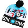Čiapka Strend Pro X-mas Let it snow modrá L, 4x SMD LED, USB nabíjanie