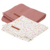 Little Dutch plienky 70×70 Kvety a motýle / Pure pink 2ks