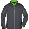 James & Nicholson Bunda JN 1122, softshellová, odepínací rukávy, pánská COT021122l4504-iron grey/g XL Šedá iron/zelená